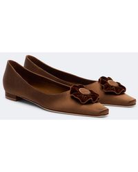 Manolo Blahnik - Fortanflat Satin Ballet Flats - Lyst