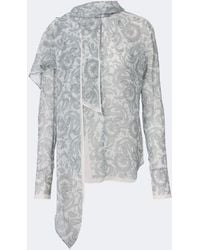 Acne Studios - Caped Paisley Silk Crepe Blouse - Lyst