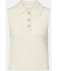 FRAME - The Cable Polo Wool Sweater Vest - Lyst