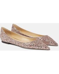 Jimmy Choo - Love Glitter Ballet Flats - Lyst