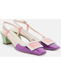 Roger Vivier - Belle Vivier Patent Leather Slingback Pumps - Lyst