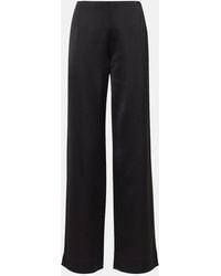 TOTEME - High-Rise Satin Wide-Leg Pants - Lyst