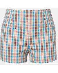 Faithfull the Brand - Aurora Checked Cotton And Linen Shorts - Lyst