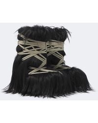 Rick Owens - Megalace Lunar Mega Shearling Mid-Calf Boots - Lyst