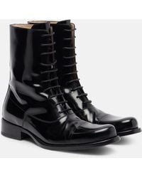 The Row - Kai Leather Lace-Up Boots - Lyst
