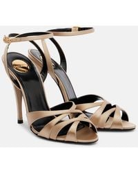 Saint Laurent - Chandelle 110 Satin Sandals - Lyst