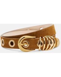 DEHANCHE - Rivet Suede Belt - Lyst