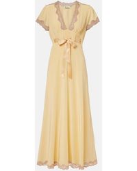 RIXO London - Marlice Lace-Trimmed Silk Maxi Dress - Lyst
