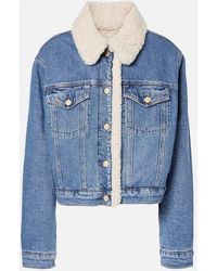 7 For All Mankind - Jeansjacke Mit Teddyfleece - Lyst