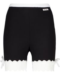 Miu Miu Wolle Shorts aus Schurwolle in Grau Damen Bekleidung Kurze Hosen Mini Shorts 