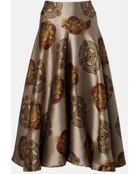 La DoubleJ - Milano Printed Jacquard Midi Skirt - Lyst