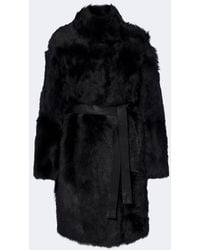 Yves Salomon - Reversible Shearling Wrap Coat - Lyst