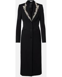 McQueen - Verzierter Mantel Aus Wolle - Lyst