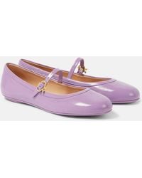 Gianvito Rossi - Carla Patent Leather Mary Jane Flats - Lyst