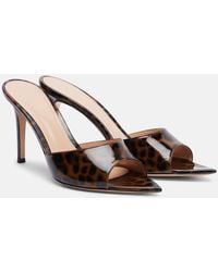Gianvito Rossi - Elle 85 Leopard-Print Patent Leather Sandals - Lyst