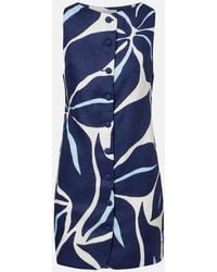 Cala De La Cruz - Rhoda Printed Linen Minidress - Lyst