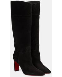 Christian Louboutin - Suprabotta 85 Kniehohe Stiefel Aus Veloursleder - Lyst