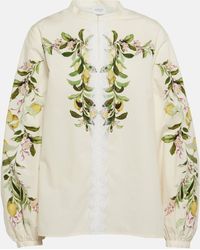 Giambattista Valli - Embroidered Cotton Blouse - Lyst