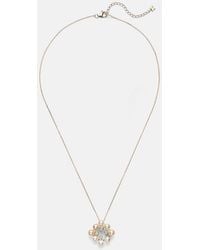 Mateo - Cluster 14Kt Pendant Necklace With Pearls And Diamonds - Lyst