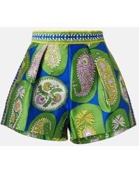 ALÉMAIS - Printed Pleated High-Rise Shorts - Lyst