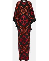 Johanna Ortiz - Embroidered Silk Maxi Dress - Lyst