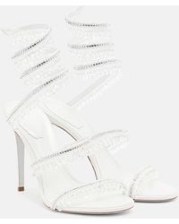 Rene Caovilla - Chandelier Embellished Satin Sandals - Lyst