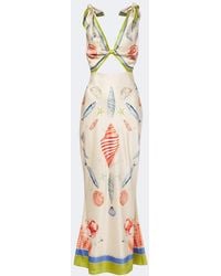 retroféte - Carlotte Silk-Blend Satin Maxi Dress - Lyst