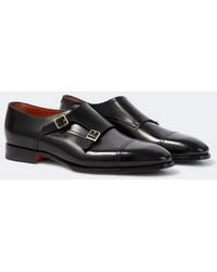 Santoni - Monkstrap-Schuhe Aus Leder - Lyst