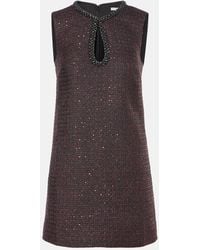 Self-Portrait - Minikleid Aus Tweed Mit Pailletten - Lyst