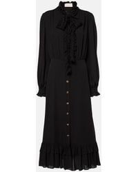 Valentino - Silk Georgette Midi Dress - Lyst