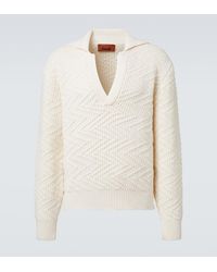 Missoni - Zigzag Wool-Blend Polo Sweater - Lyst