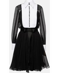 Dolce & Gabbana - Silk And Cotton-blend Midi Dress - Lyst