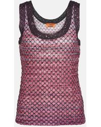 Missoni - Top in jersey con paillettes - Lyst
