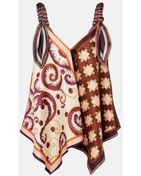 ALÉMAIS - Wilson Printed Silk Twill Top - Lyst