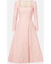 Emilia Wickstead - Glenda Embroidered Crepe Midi Dress - Lyst