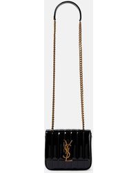 Saint Laurent - Vicky Small Quilted Patent-leather Shoulder Bag - Lyst