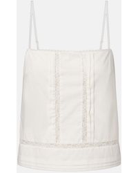 STAUD - Corinna Embroidered Cotton Voile Top - Lyst