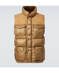 RRL - Leather-Trimmed Ripstop Puffer Vest - Lyst