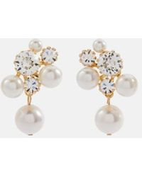 Jennifer Behr - Bristol Crystal-Embellished Faux Pearls-Plated Stud Earrings - Lyst