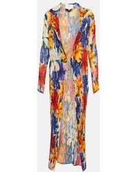 Etro - Pleated Floral Coat - Lyst