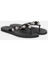 Balenciaga - Cagole Crystal-Embellished Thong Sandals - Lyst