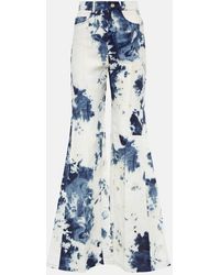 Chloé - Chloe Tie-dye Linen Flared Pants - Lyst
