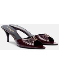 Saint Laurent - Babylone Cassandre 60 Leather Mules - Lyst