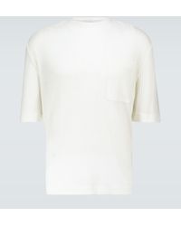 King & Tuckfield Short-sleeved Ribbed T-shirt - White