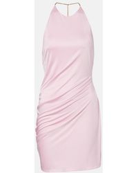 Versace - Vestido Corto De Jersey Drapeado - Lyst