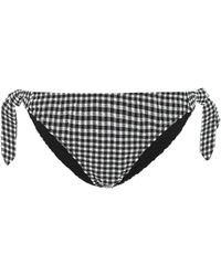 Ganni Bikini-Höschen aus Seersucker - Schwarz