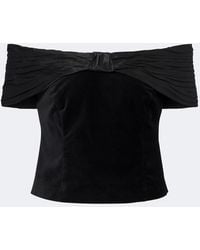 RIXO London - Chime Off-Shoulder Cotton Velvet Top - Lyst