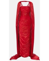 Marmar Halim - Abito Bustier Plisse Con Cappuccio - Lyst