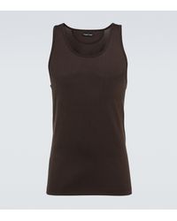Mens Clothing T-shirts Sleeveless t-shirts Piacenza Cashmere All-over Monogram V-neck Cotton Gilet in Brown for Men 