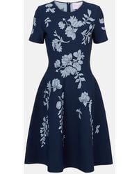 Carolina Herrera - Floral Jacquard Midi Dress - Lyst